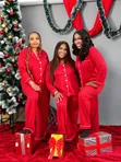 Plain Red Family Christmas Pyjamas (1 Wata - 3XL) - 5