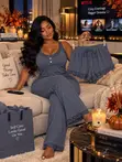 3-in-1 Serene Lace-Trim Lounge Set - 2