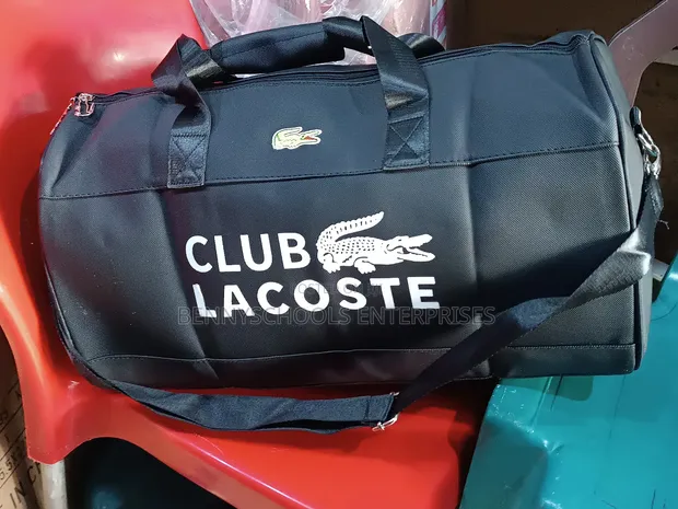 Lacoste Leather Duffle Bag - Black - 1