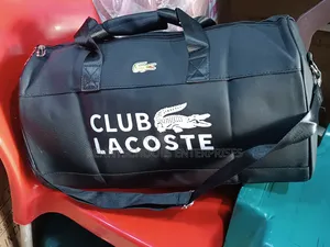Lacoste Leather Duffle Bag - Black