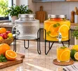 2.5L Glass Beverage Dispenser with Metal Stand - 1