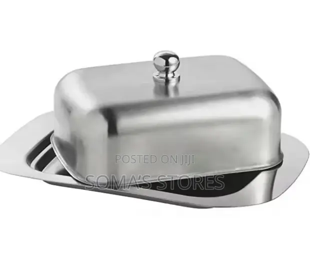 Stainless Steel Butter Dish with Lid - 1