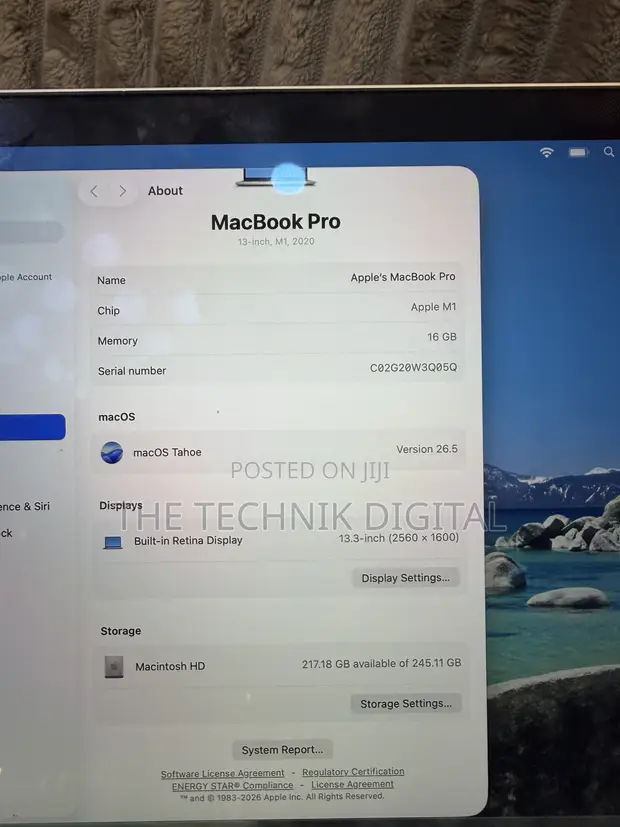 Apple MacBook Pro 2020 M1 8GB RAM 512GB SSD - 1