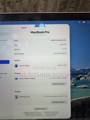 Apple MacBook Pro 2020 M1 8GB RAM 512GB SSD
