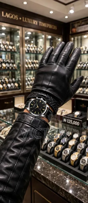 Geneva Brown Leather Chronograph Watch with Date