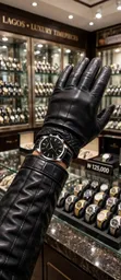 Geneva Brown Leather Chronograph Watch with Date - 1