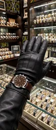 Geneva Brown Leather Chronograph Watch with Date - 3