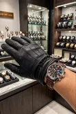 Geneva Brown Leather Chronograph Watch with Date - 5