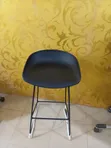 Modern High Bar Stool - Black Plastic & Metal - 1