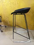 Modern High Bar Stool - Black Plastic & Metal - 3