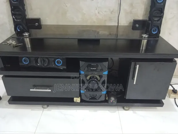 Home Interiors TV Stand Console with Glass Top - 1