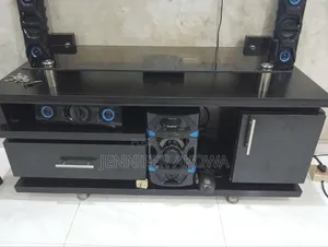 Home Interiors TV Stand Console with Glass Top