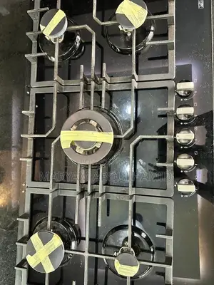 Black 5-Burner Glass Gas Cooker Mai Amfani