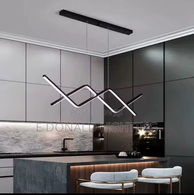 1000mm Dining Chandelier - Foldable, Black Body - 1