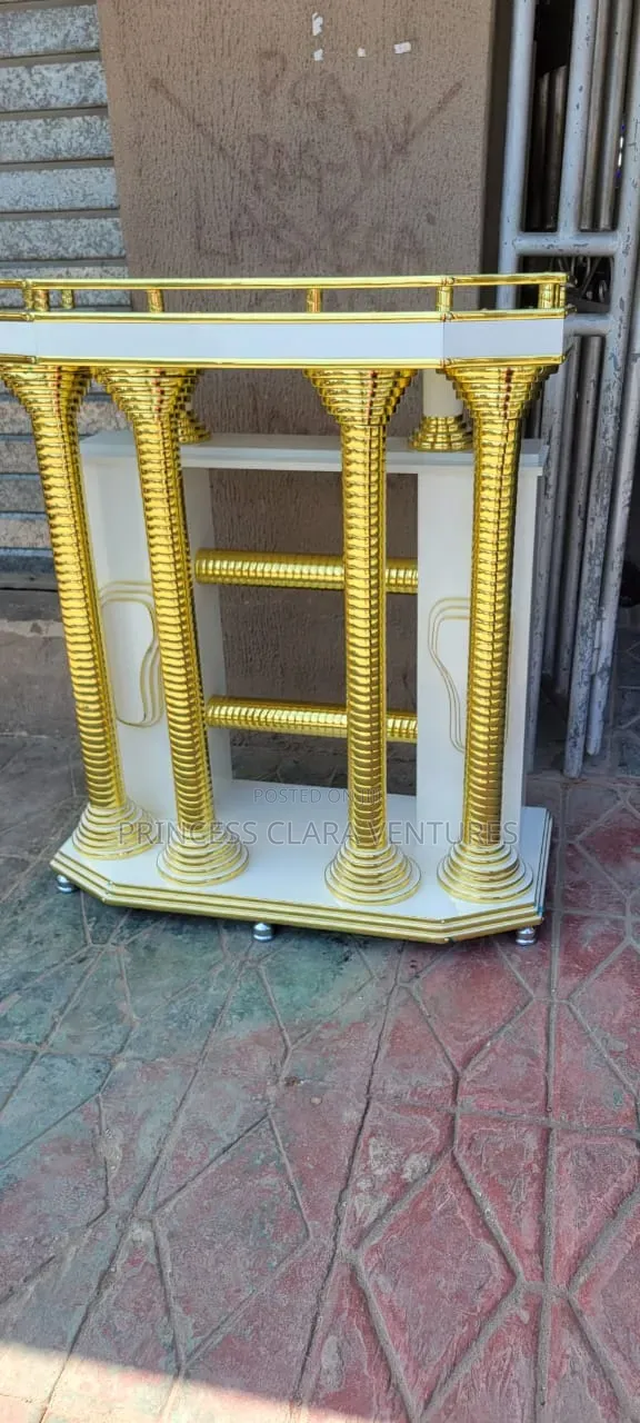 Premium Gold Wooden Pulpit - 1