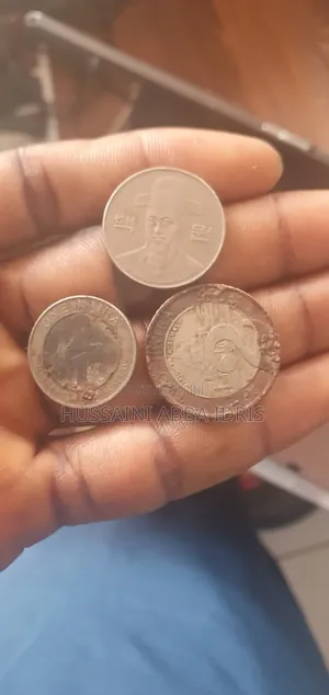 2006 Nigerian ₦1 & ₦2 Coins + South Korean 100 Won