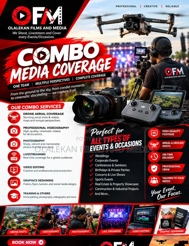 Combo Media Coverage: Drone, Video, Photo & Editing - 1
