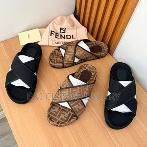 Fendi Luxury Men's Slippers - Brown