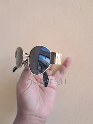 Vintage Oval Sunglasses, Black, Unisex