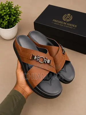Handmade Faux Leather Slides for Men & Women