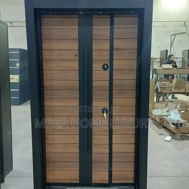MEGA HOME LUXURY Wood Security Door - Brown - 1