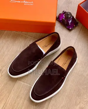 Santoni Leather Loafers - Men's Black Size 40-45