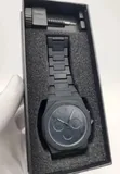 All-Black Matte Quartz Watch with Link Adjustment Tool - 1