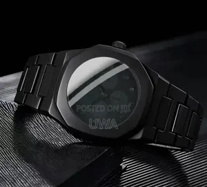 All-Black Matte Quartz Watch with Link Adjustment Tool