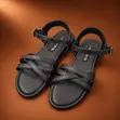 Jessa Joan Women's Black Cross-Strap Sandals - 1