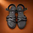 Jessa Joan Women's Black Cross-Strap Sandals - 2