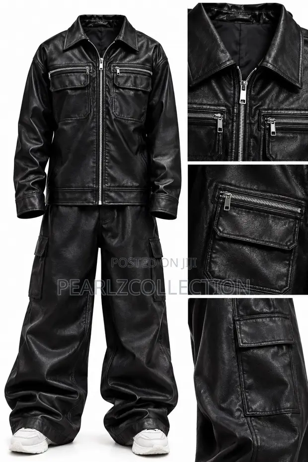 Customized Premium Leather Jacket and Trouser Set - Men's - 1