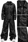 Customized Premium Leather Jacket and Trouser Set - Men's - 1