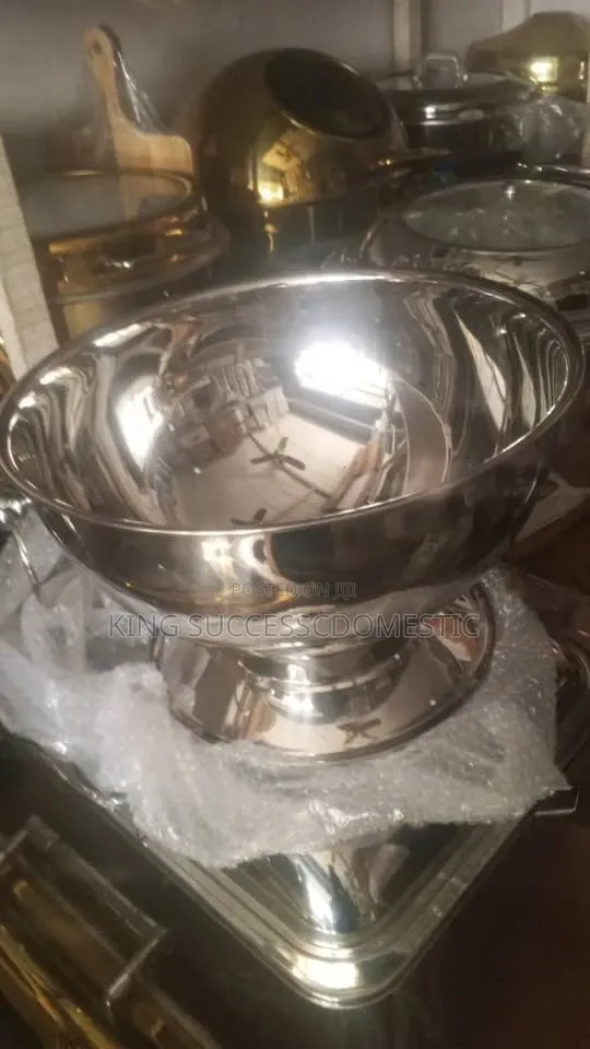 Elegant Silver Stainless Steel Serving Bowl Set - 1
