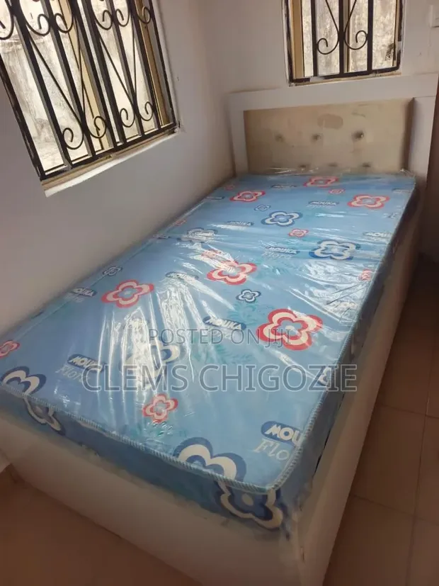 3.5x6 Bed Frame & 12" Mattress - Barely Used - 1
