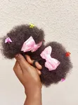 Kids Afro Puff Ponytail with Bow (2pcs) - 2