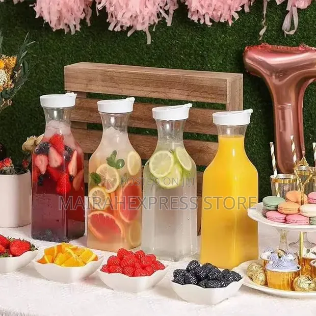 2pcs King 1000ml Plastic Pitcher Bottles - 1