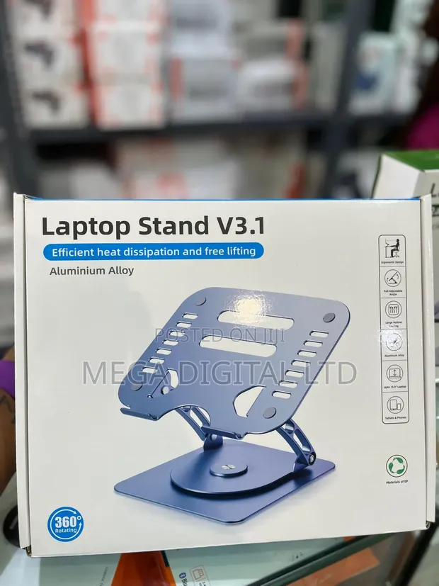 Ergonomic 360° Rotating Aluminum Laptop Stand V3.1 - 1