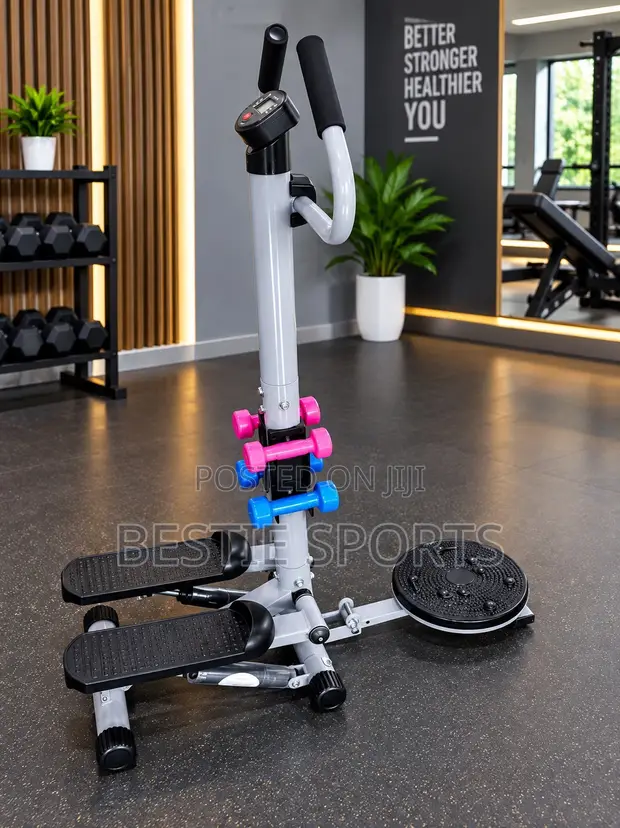 Sabon Stepper Mai Tsaye tare da Twister da Dumbbells - 1
