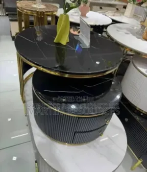 Home Interiors Black Round Center Table with Storage