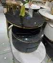 Home Interiors Black Round Center Table with Storage - 2