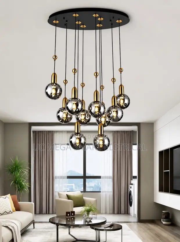Smoke Gray Glass Modern LED Pendant Light - 1