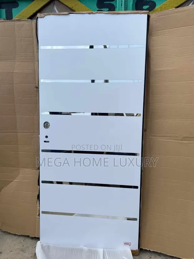 White Horizontal Accent Composite Door - 1
