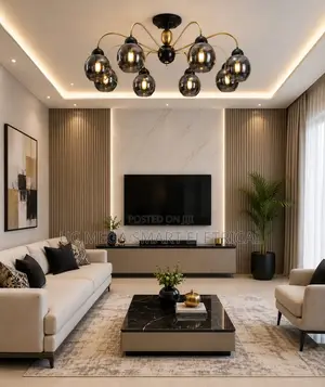 Smoky Gray Amber Glass Ball Hanging Ceiling Lamp