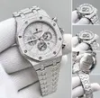 Audemars Piguet Silver Diamond-Encrusted Watch - 2