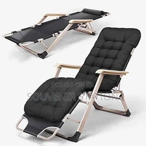 Adjustable Backrest Foldable Reclining Metal Chair - 1