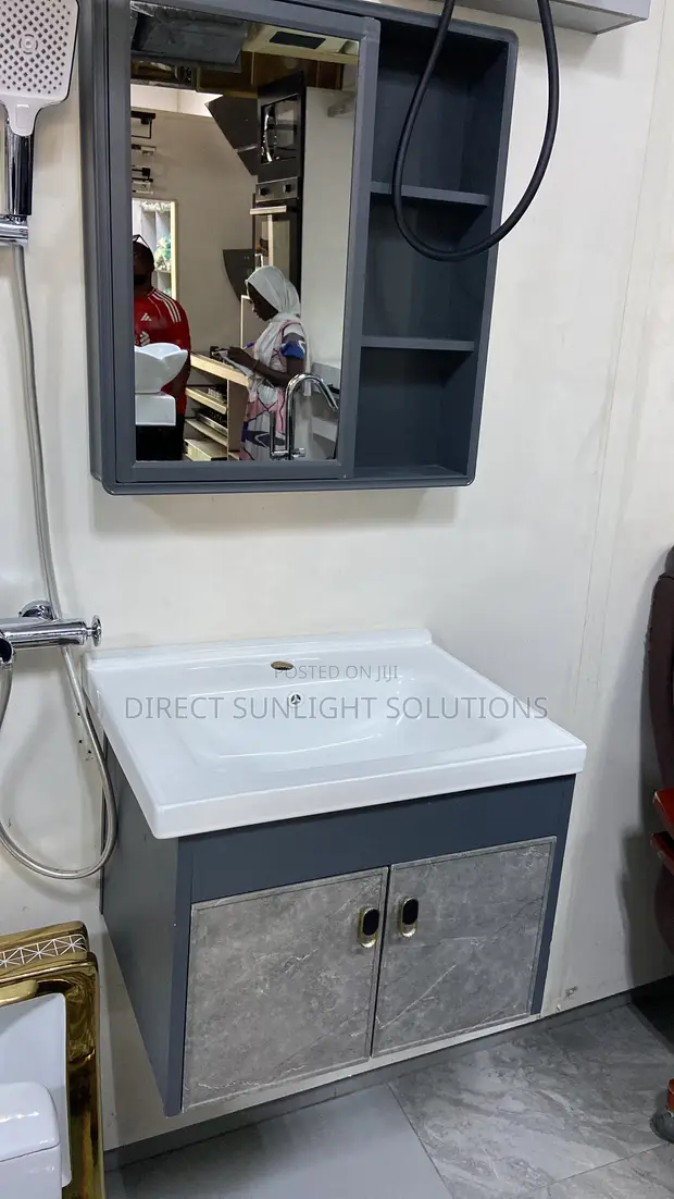 Master Square Ceramic Wash Hand Basin with Mirror - 1