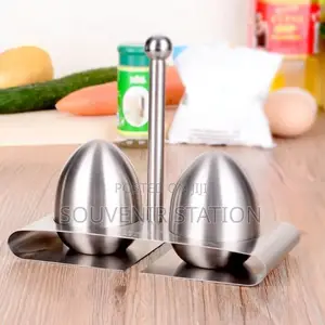 Stainless Steel Egg Shaped Salt & Pepper Shakers