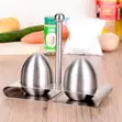 Stainless Steel Egg Shaped Salt & Pepper Shakers - 1