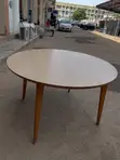 Tsohuwar Table Mai Zagaye Ta Itace - Sama Mai Haske - 3