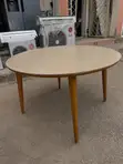 Tsohuwar Table Mai Zagaye Ta Itace - Sama Mai Haske - 4
